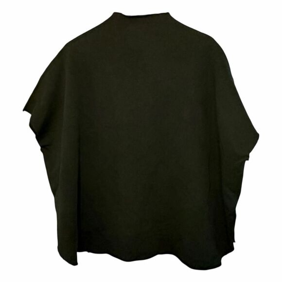 Frank and Eileen Audrey Funnel Neck Capelet Dark Green French Terry Knit OS - Picture 3 of 7